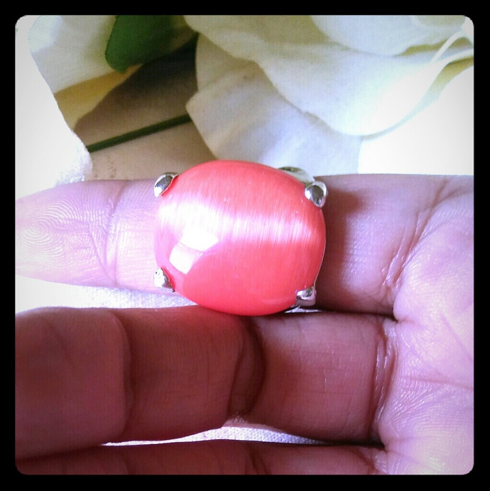 Vintage Orange Oval Statement Ring - image 3